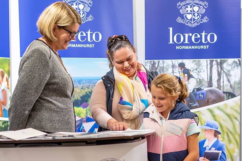 Loreto's Kate Kovacs with Myfi and Grace Kellahan
